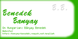 benedek banyay business card